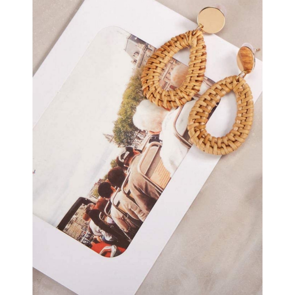Woven/ Straw Wicker earring